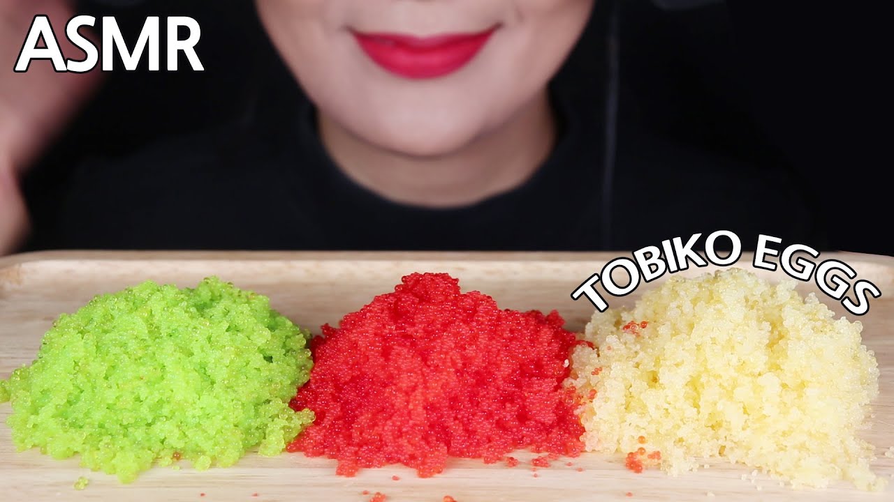 Flying Fish Roe Tobiko Eggs ASMR 삼색 날치알먹방 とびこ Mukbang