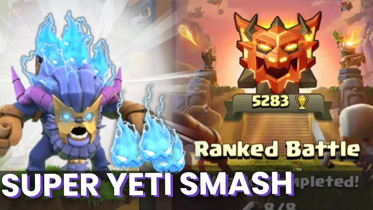 SuperYETI smash still works in the new LEGENDS league...!!! #coc#TH17#Newlegends#superyeti#Fireball