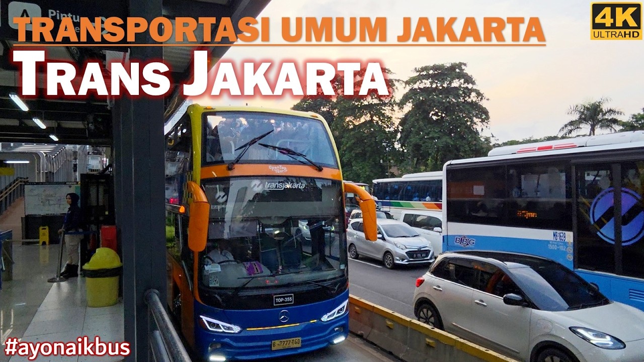 Public Transportation in Jakarta : BRT Trans Jakarta Bus ❗ #ayonaikbus #walkingaround