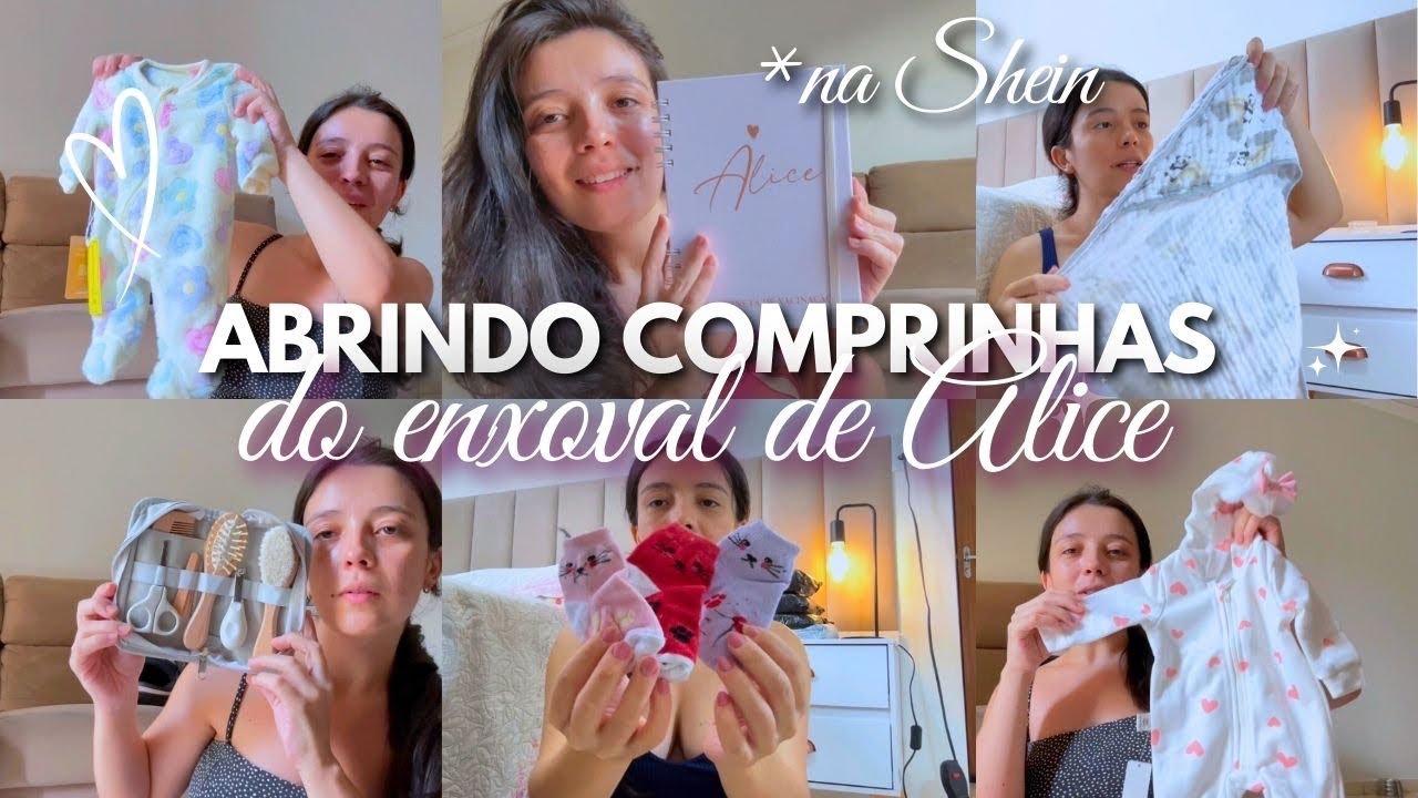 UNBOXING DE COMPRINHAS DA SHEIN PARA ENXOVAL DA MINHA BABY ALICE 💜🤰🏻