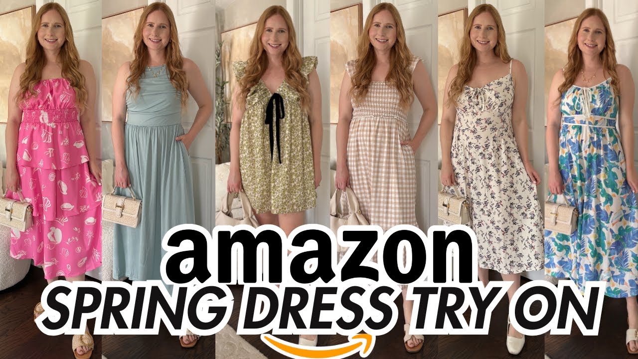 AMAZON SPRING DRESS TRY ON 🌸 The BEST Spring + Summer Dresses From Amazon Under $50 #amazonfashion