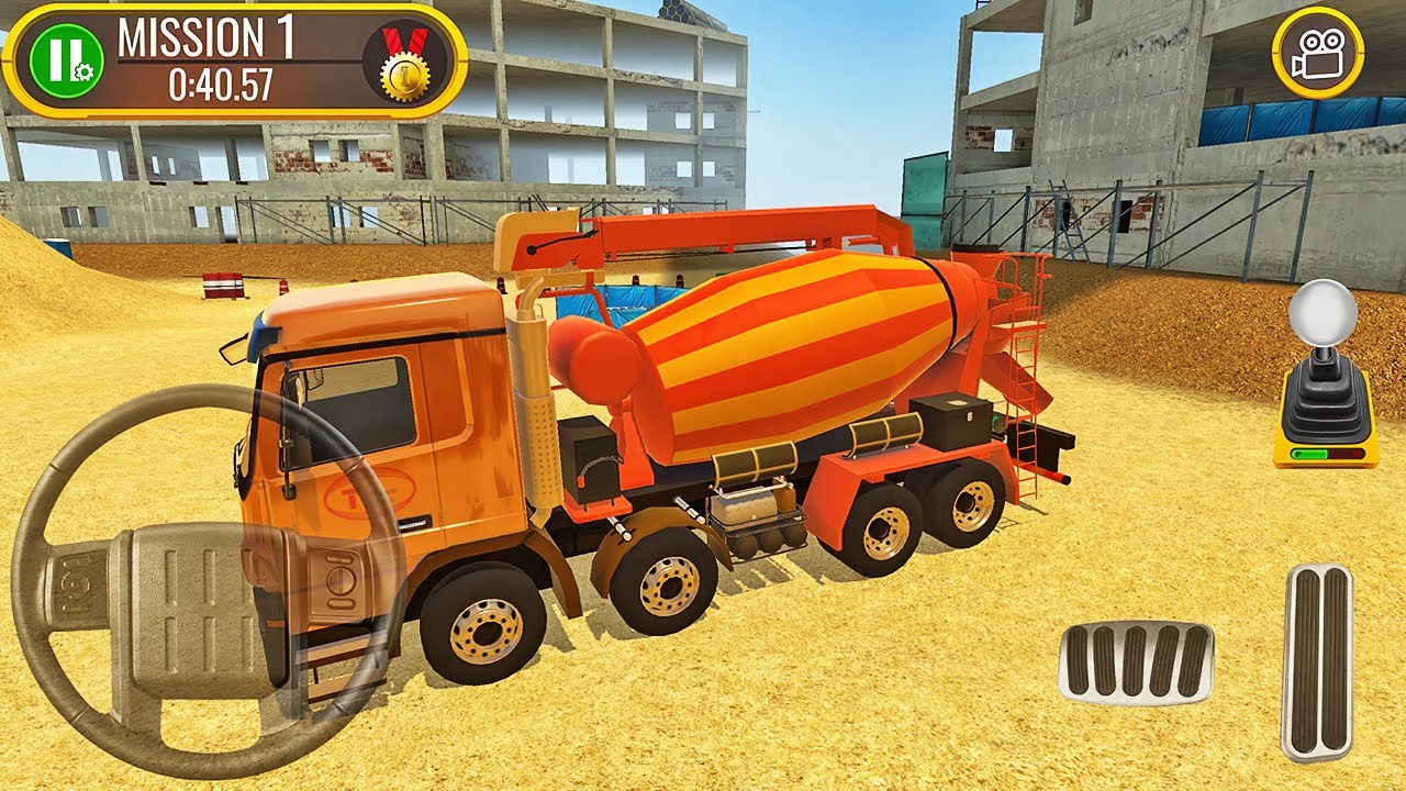 Construction Site Truck Driver - Cement Mixer Truck Driving - Android Gameplay