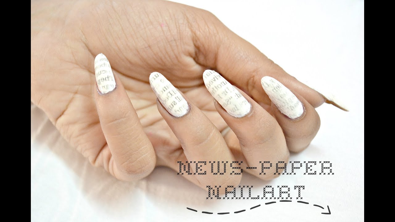Newspaper Print Nail Art