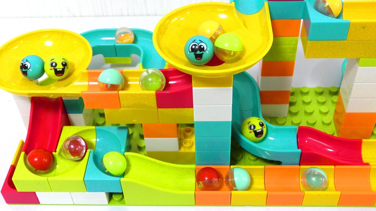 Marble Run ASMR ☆ Block Coaster 2 sets Assembly & Play