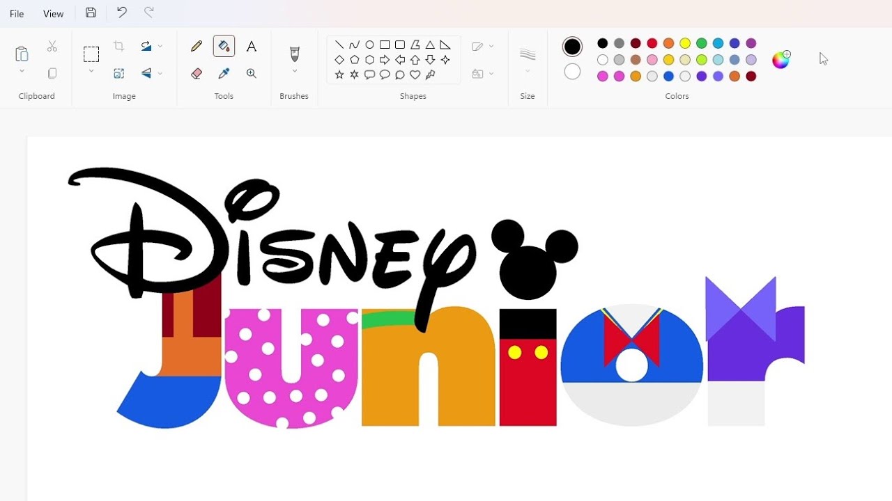 How to draw the Disney Junior logo using MS Paint | How to draw on your computer