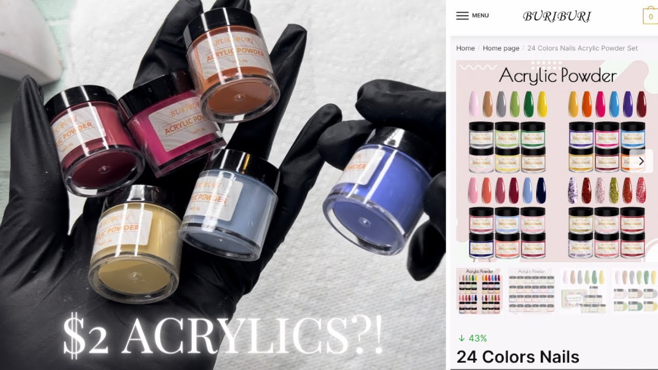 🤯 $2 ACRYLIC POWDERS?!! 🧐 ARE THEY WORTH IT? | HONEST REVIEW | SWATCHES