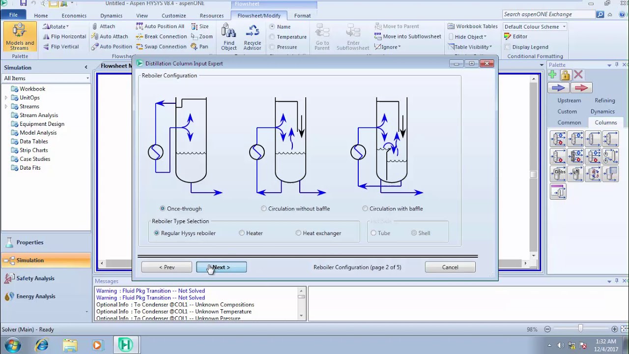 Distillation Column Simulation with Aspen Hysys