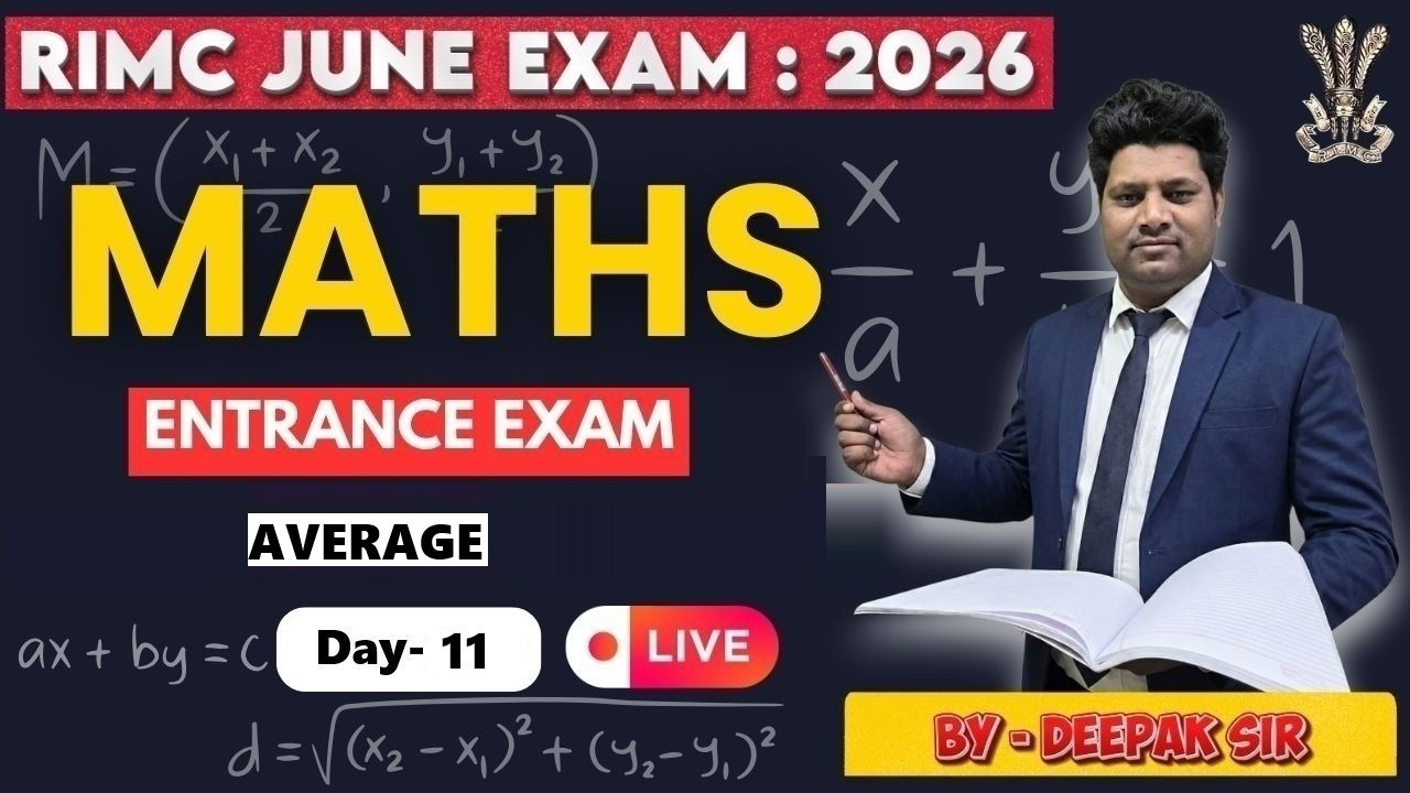 RIMC June Exam 2026 Maths Day 11 | RIMC Entrance Exam |  by Deepak Sir 🧲 RIMC Maths की तैयारी शुरू 🔥