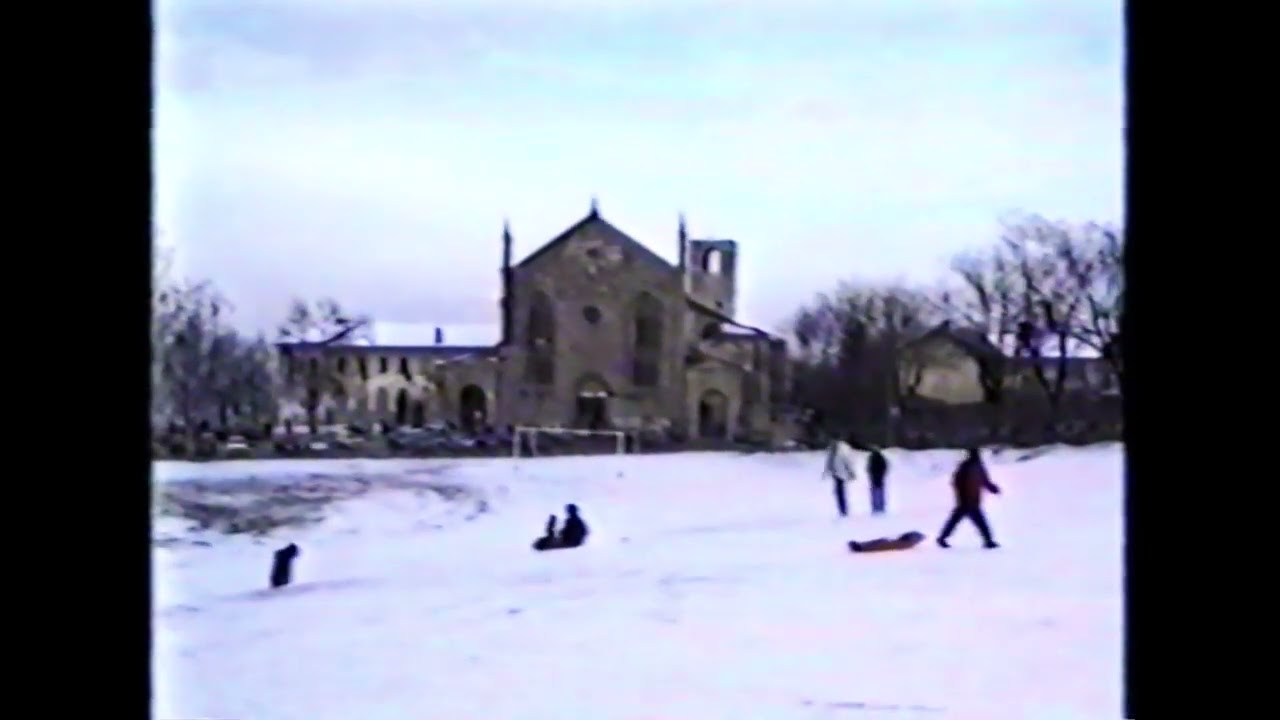 Bergamo Città Alta streets, strade & Sant'Agostino in snow. vintage 16 febbraio 1991 6. My Italy 504