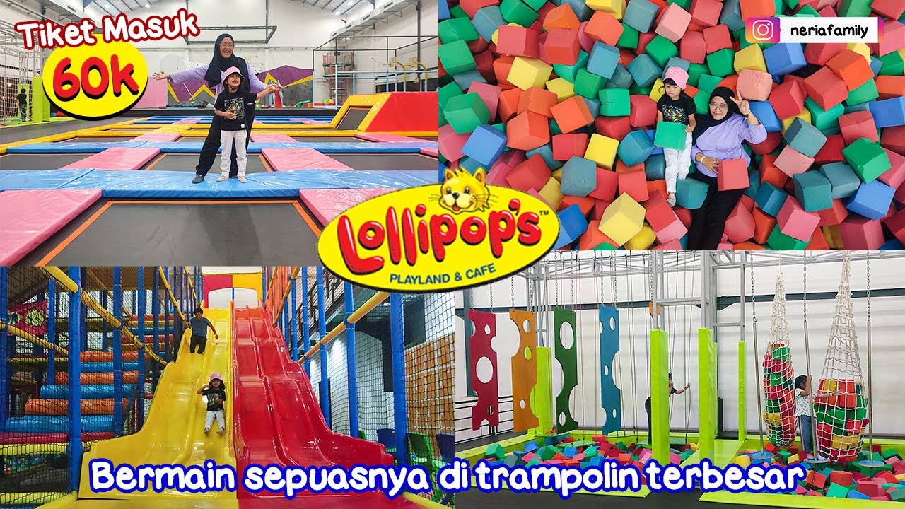 Bermain Trampolin di Lollipops Playland Bandung 2023