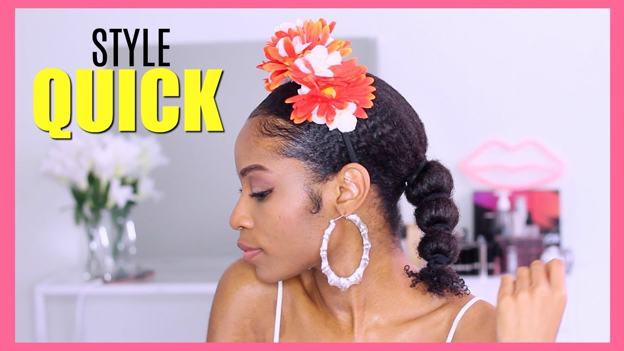 Quick WASH DAY NATURAL HAIRSTYLE Banded Ponytail