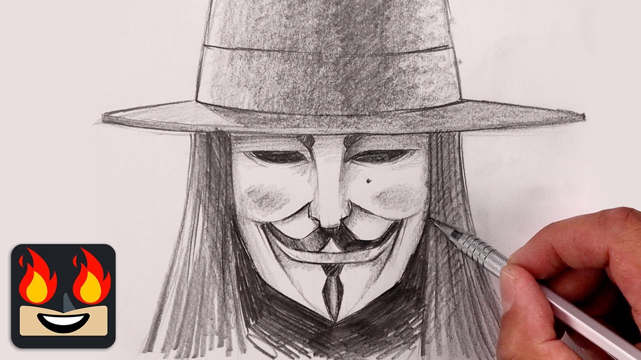 Как рисовать Гая Фолкса | V — значит вендетта