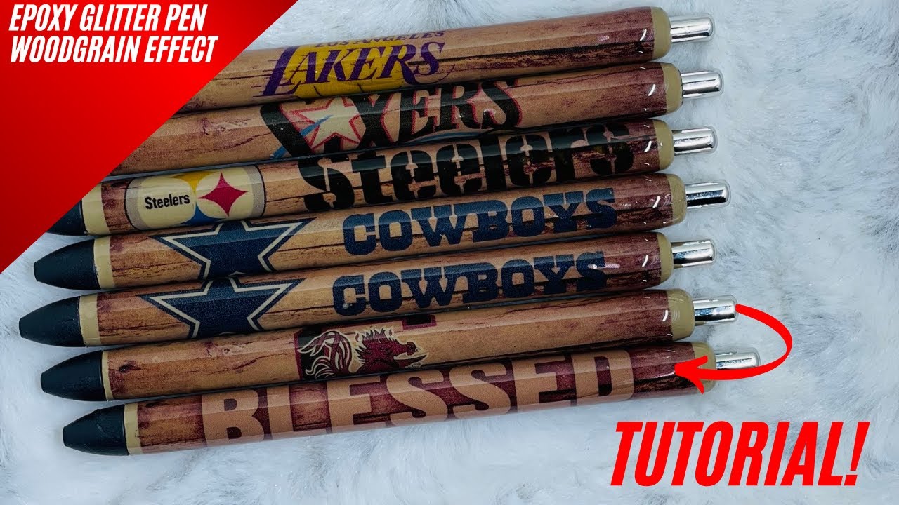 Epoxy Glitter Pens: How To Create a Wood Grain Effect On Your Pens: DIY easy full waterslide