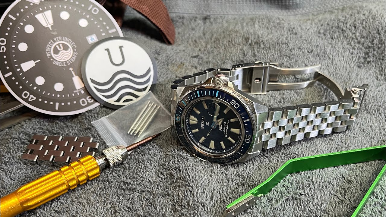 Uncle Straps Super Engineer Bracelet on Seiko King Turtle Watch