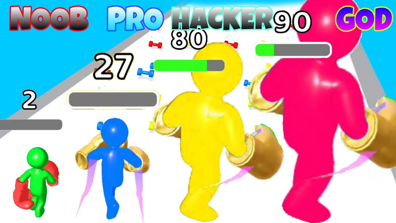 NOOB VS PRO VS HACKER VS GOD in Power Man 3D