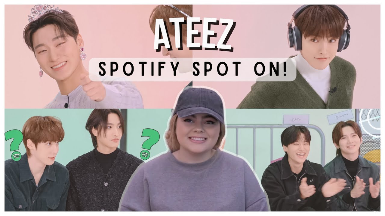 Oh this is great! | ATEEZ guesses K-Pop songs by emojisㅣSpotify Spot ON! (Part 1) REACTION