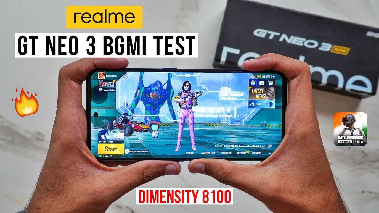 Realme GT Neo 3 Pubg Test After Update, Heating and Battery Test | Dimensity 8100 🔥