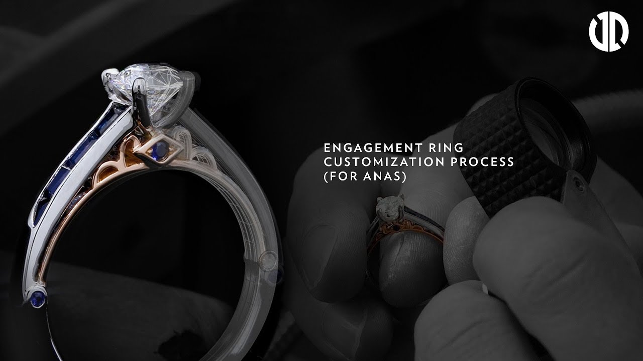 Engagement Ring Customization Process of an Octagon Diamond with Blue Sapphires