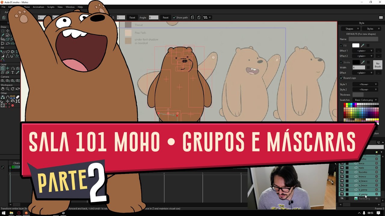 Como criar máscaras, grupos e patchs no Moho • Aula 02 [Multilingual]