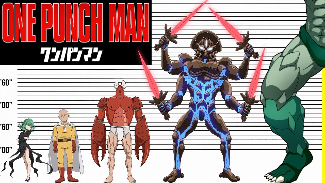 One-Punch Man Size Comparison | Character Heights