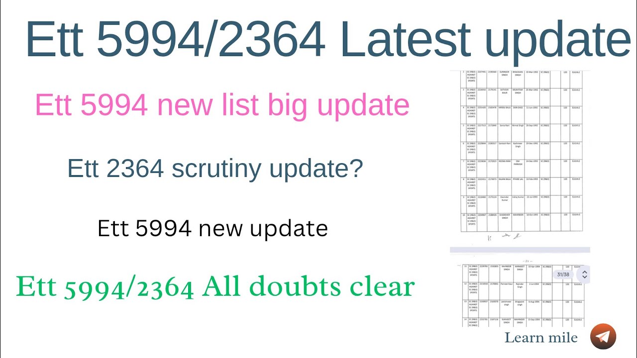 ETT 5994 New List Update || ETT 2364 New Update ||