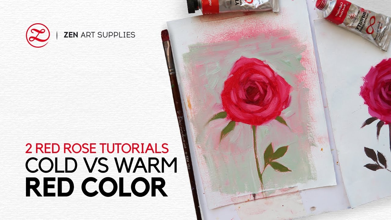 HOW TO PAINT A RED ROSE EASY & REALISTICALLY | Oil painting tutorial for beginners step by step