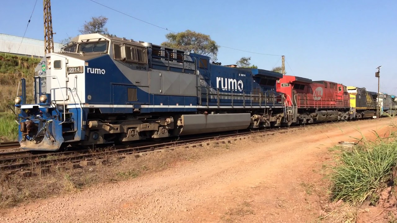 Trem vazio X37 chegando na bota  do X57 em Zrx, Rio Claro-sp #railroad #railways #trains #locomotive