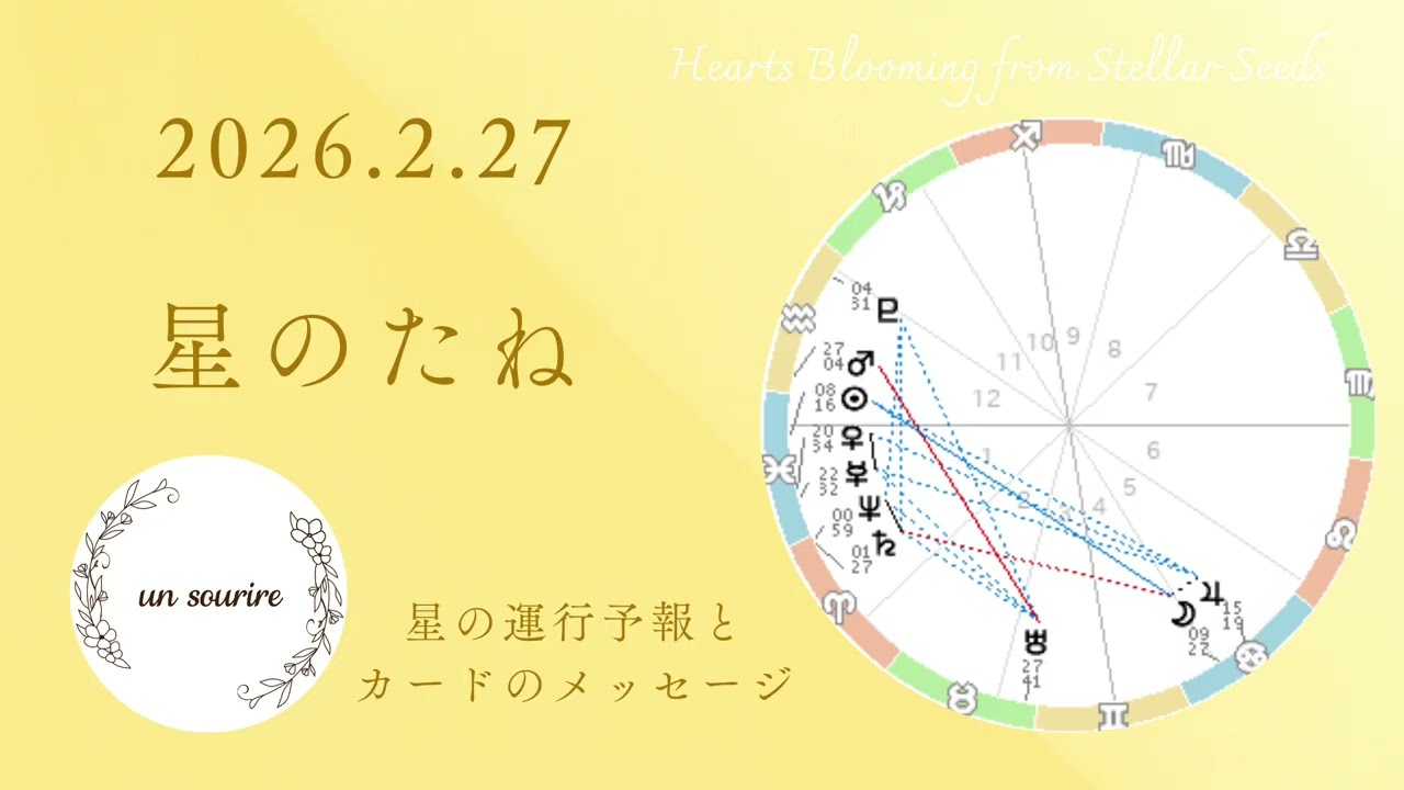運命的な出会いやシンクロが起きやすい日✨自分の直感や感情を全信頼して行こう🏃‍♀️🌟2/27星とカードメッセージ＆12星座別一言メッセージ