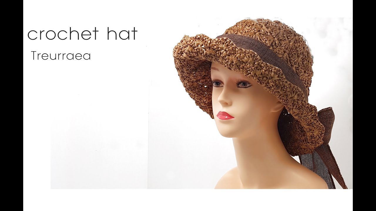 (코바늘 모자뜨기)How to crochet hat/かぎ針帽子/蕾丝帽子/treurraea