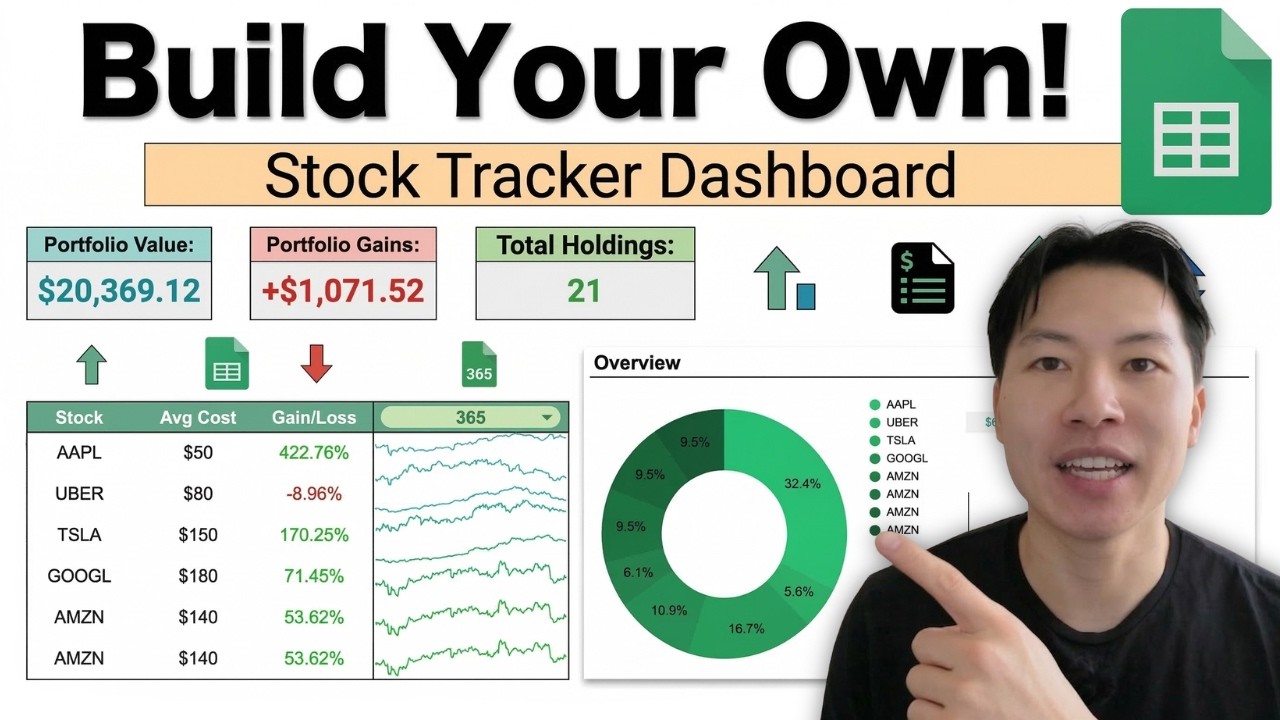 Create an EASY Stock Portfolio Tracker in Google Sheets! 10 MIN TUTORIAL