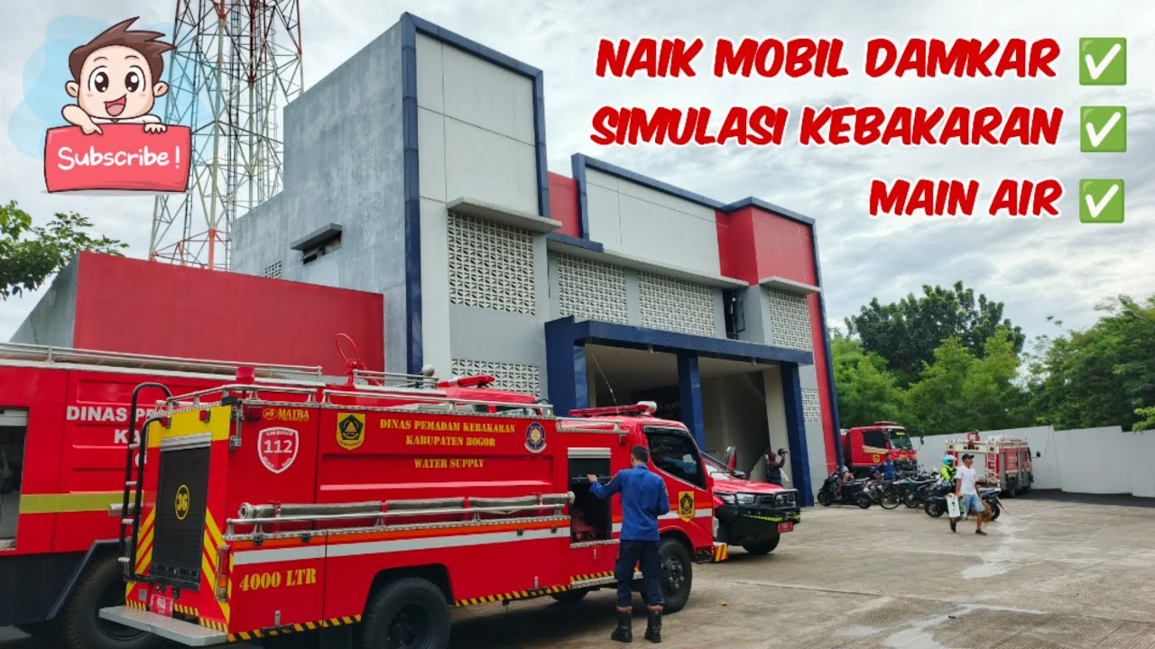 Simulasi Pemadaman Api di Kantor Pemadam Kebakaran Sektor Gunung Putri