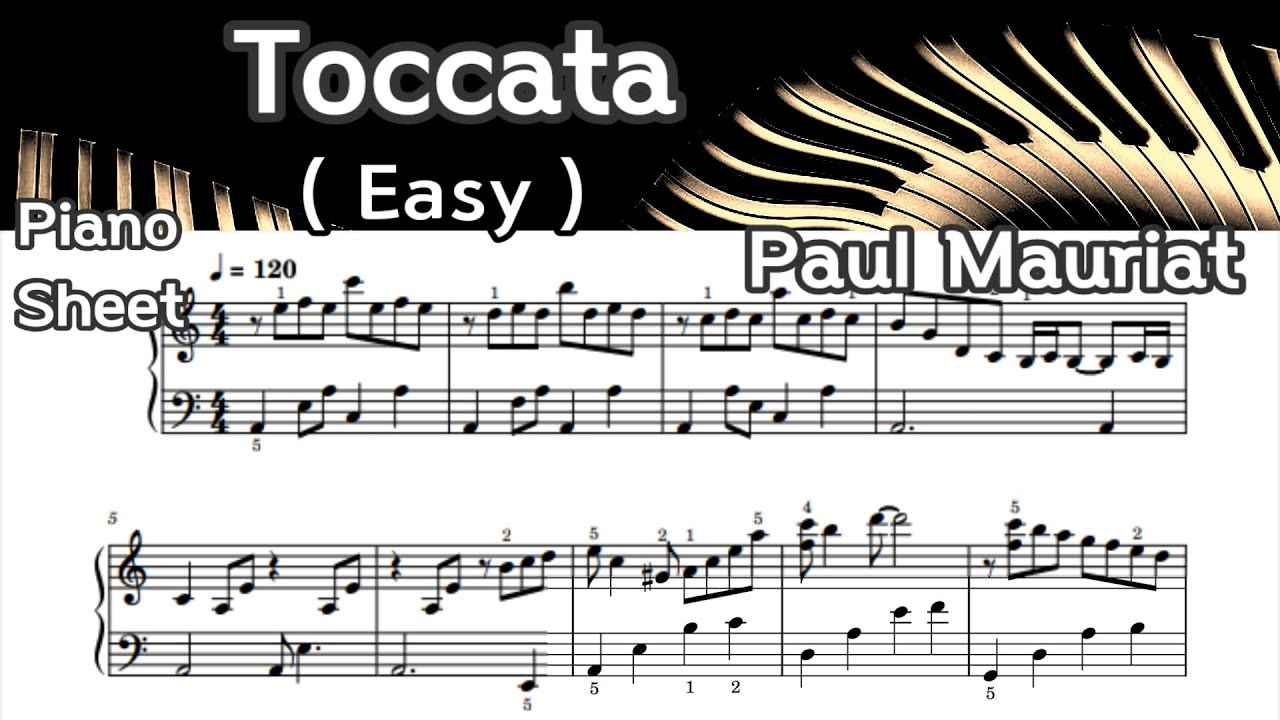 Toccata /Easy Piano Sheet /  Paul Mauriat/  by SangHeart Play