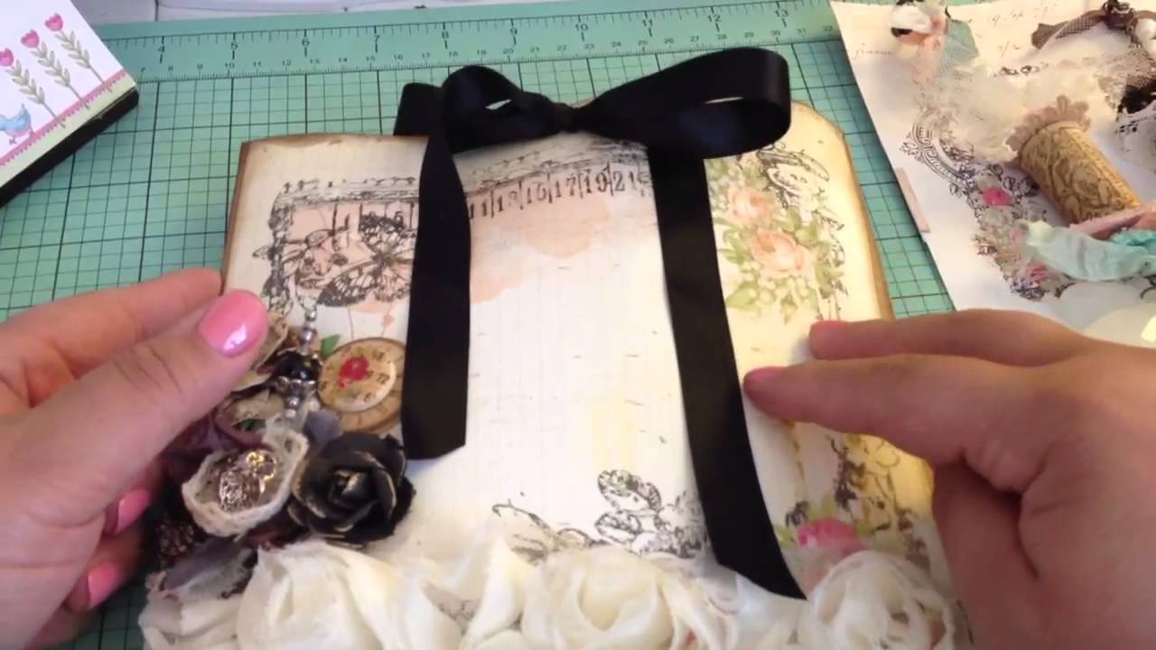 Altered cork charms and paper bag