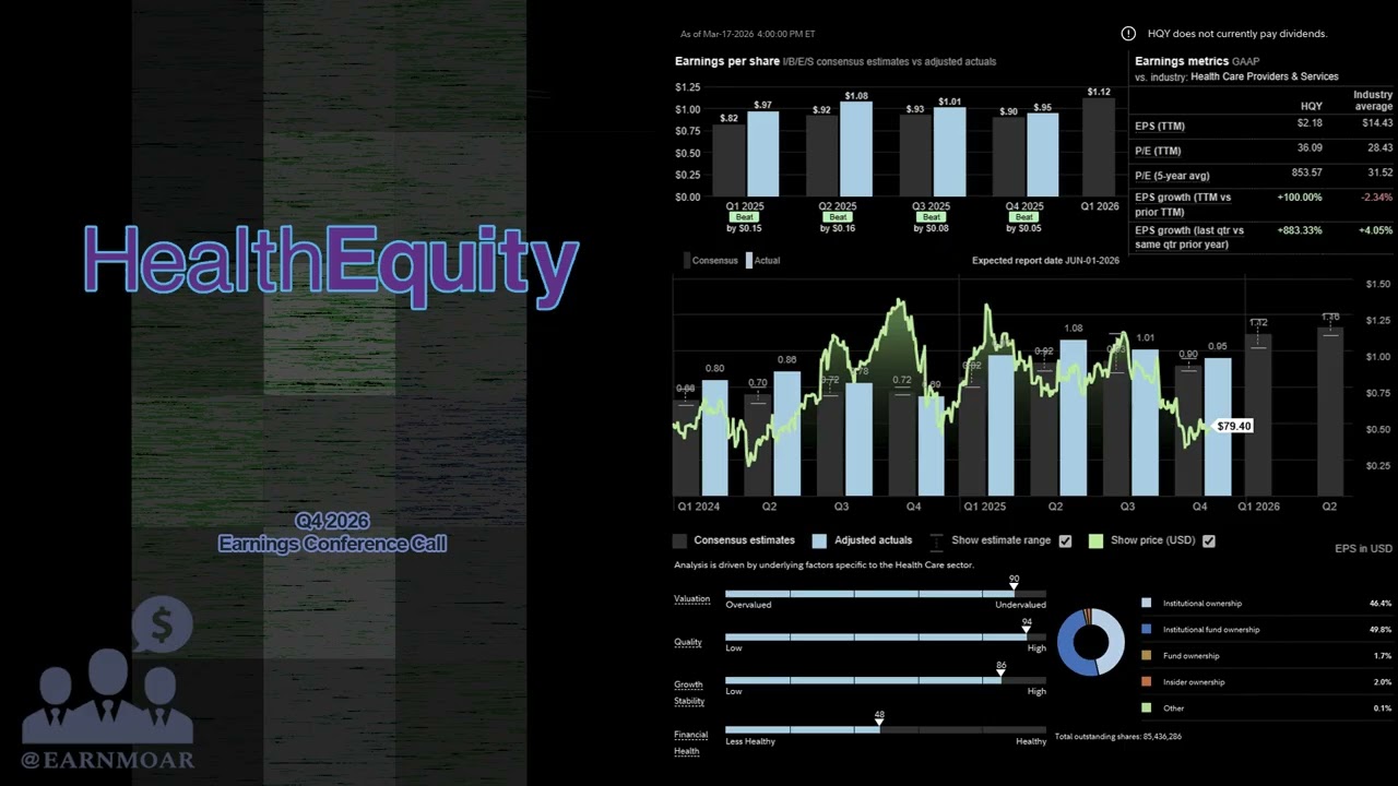 Конференц-звонок по итогам 4 квартала 2026 года компании HealthEquity ($HQY).