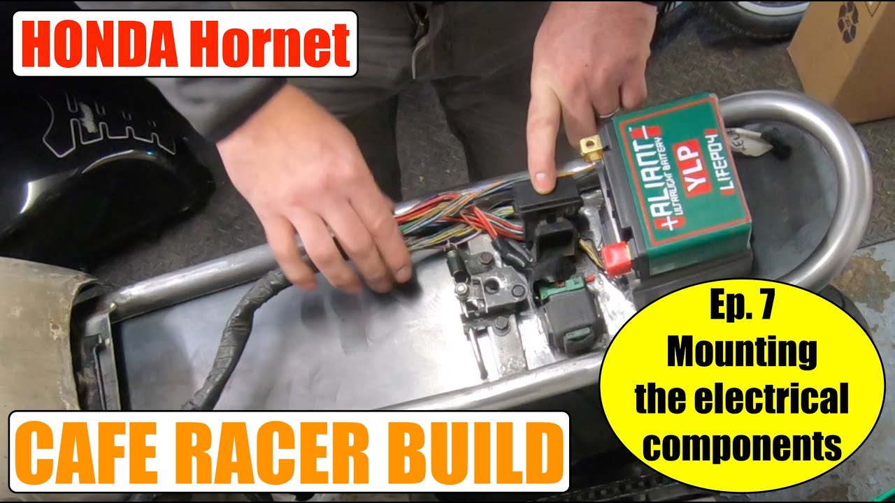 Honda Hornet Café Racer Budget Build - Episode 7 Mounting the electrical components.