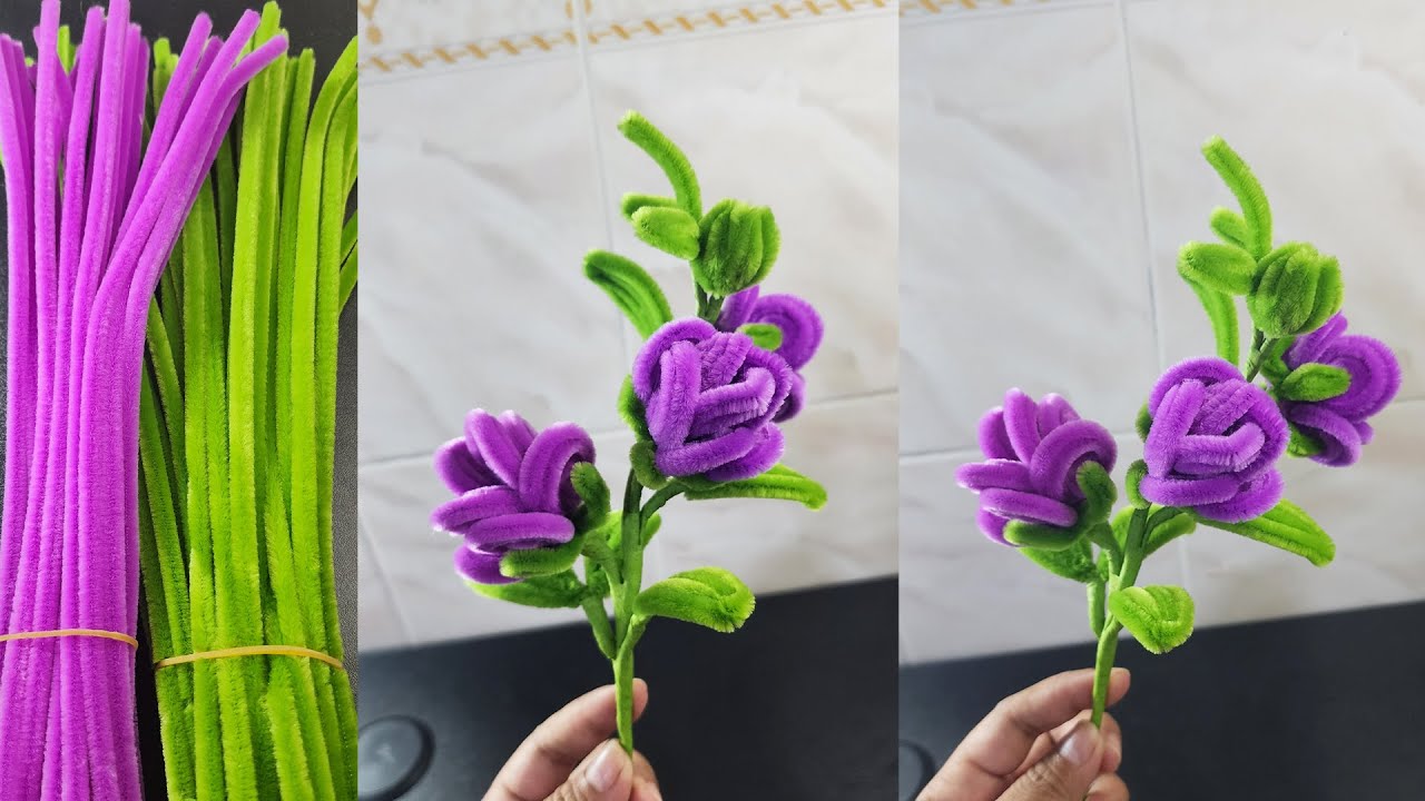 DIY flower | How to make Rose | Quick and easy to make flower using pipe cleaner