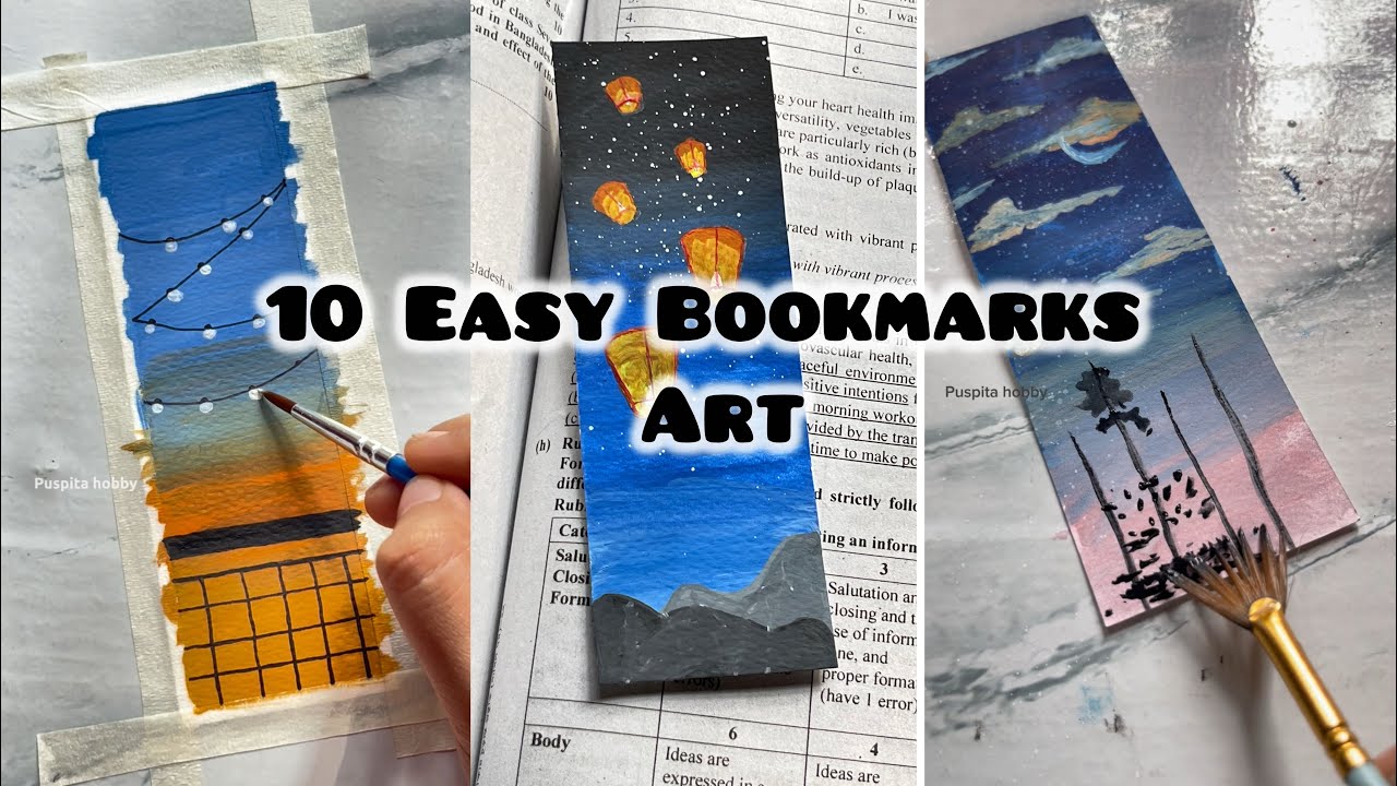 “10 Beautiful Bookmark Painting Ideas 🌸 | Easy Floral Art for Beginners”