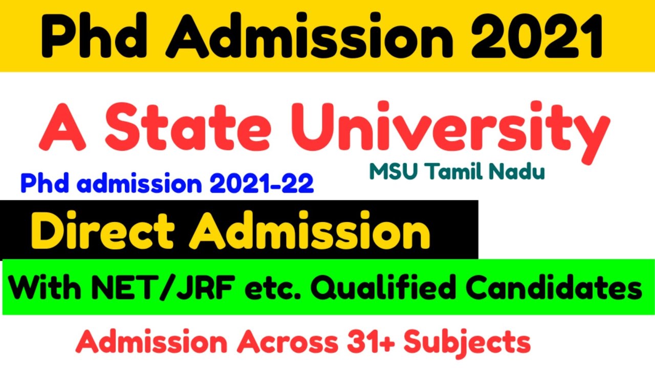 phd admission 2021 | phd notification 2021 | state university phd admission 2021