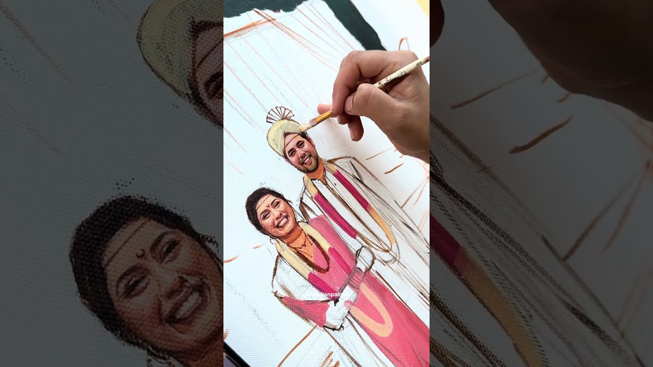 When you paint at the beautiful location Goa #liveindianpainter #wedding #livepainter #livepainting