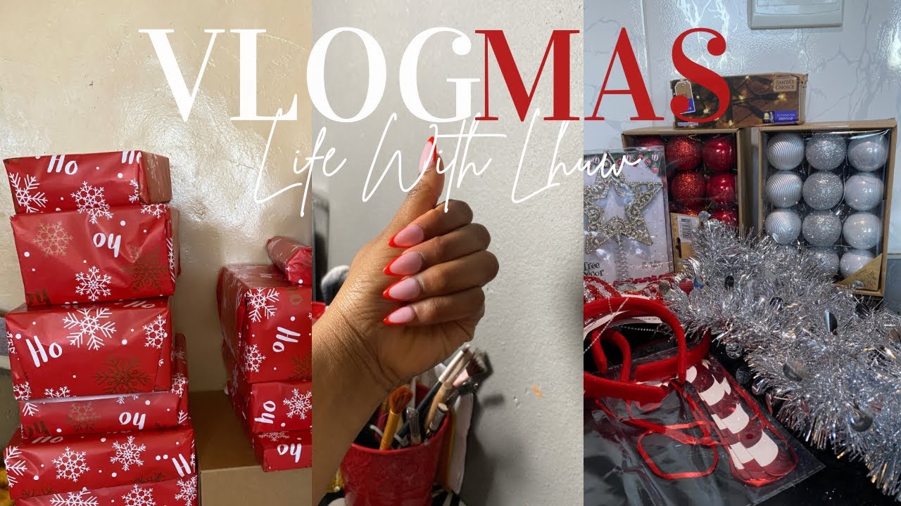 VLOGMAS : NEW NAILS + CHRISTMAS SHOPPING + GIFT WRAPPING