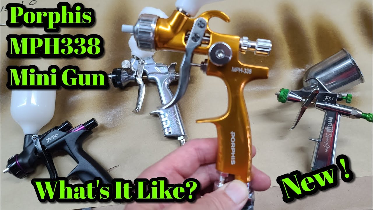 Porphis MPH 338 Mini Spray Gun, Pattern Comparison To Meiji F55, ANI R160 And Devilbiss DV1S