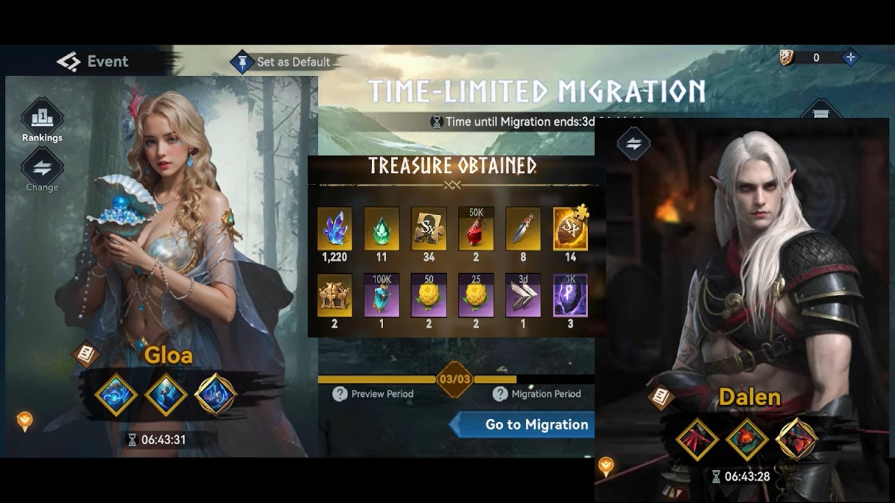 ⚔️ VIKING RISE ⚔️ : : TIME-LIMITED MIGRATION AFTER KVK7 🛡️ : : GLOA : :  DALEN 🎡 : : LEGACY HUNT 🏹