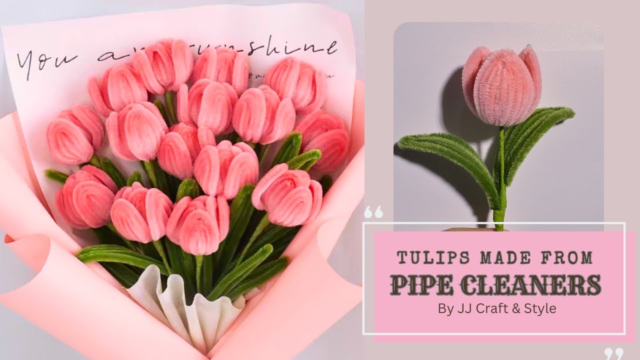 Learn how to make Tulip with pipe cleaners | DIY flower from Chenille wire