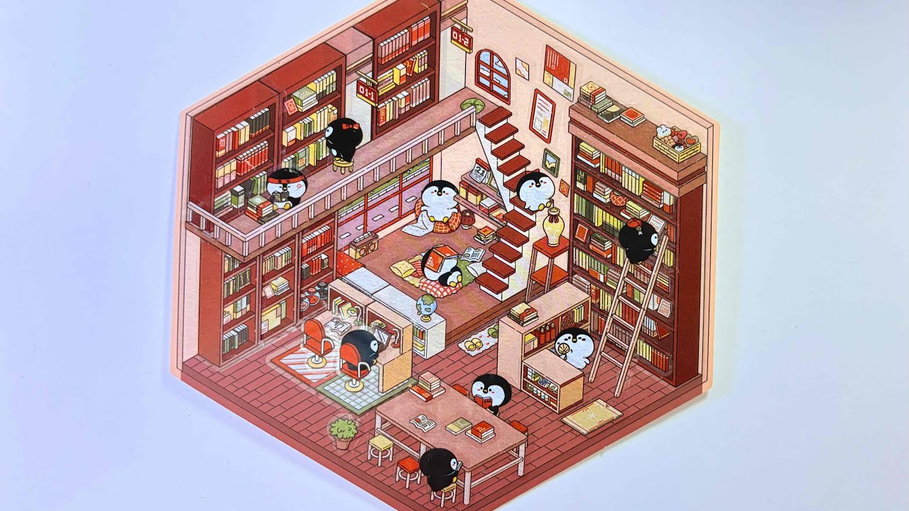 [ASMR] Create a Bookstore with 3D scene stickers