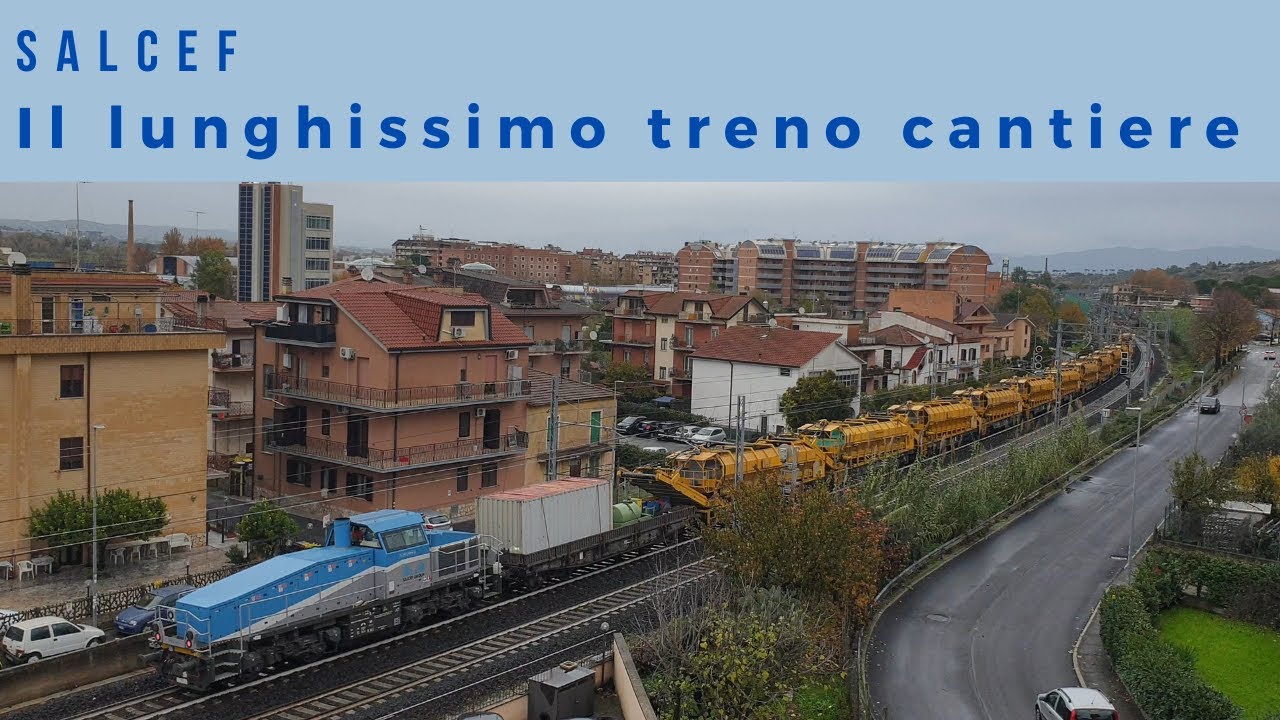 Il lunghissimo treno cantiere di Salcef