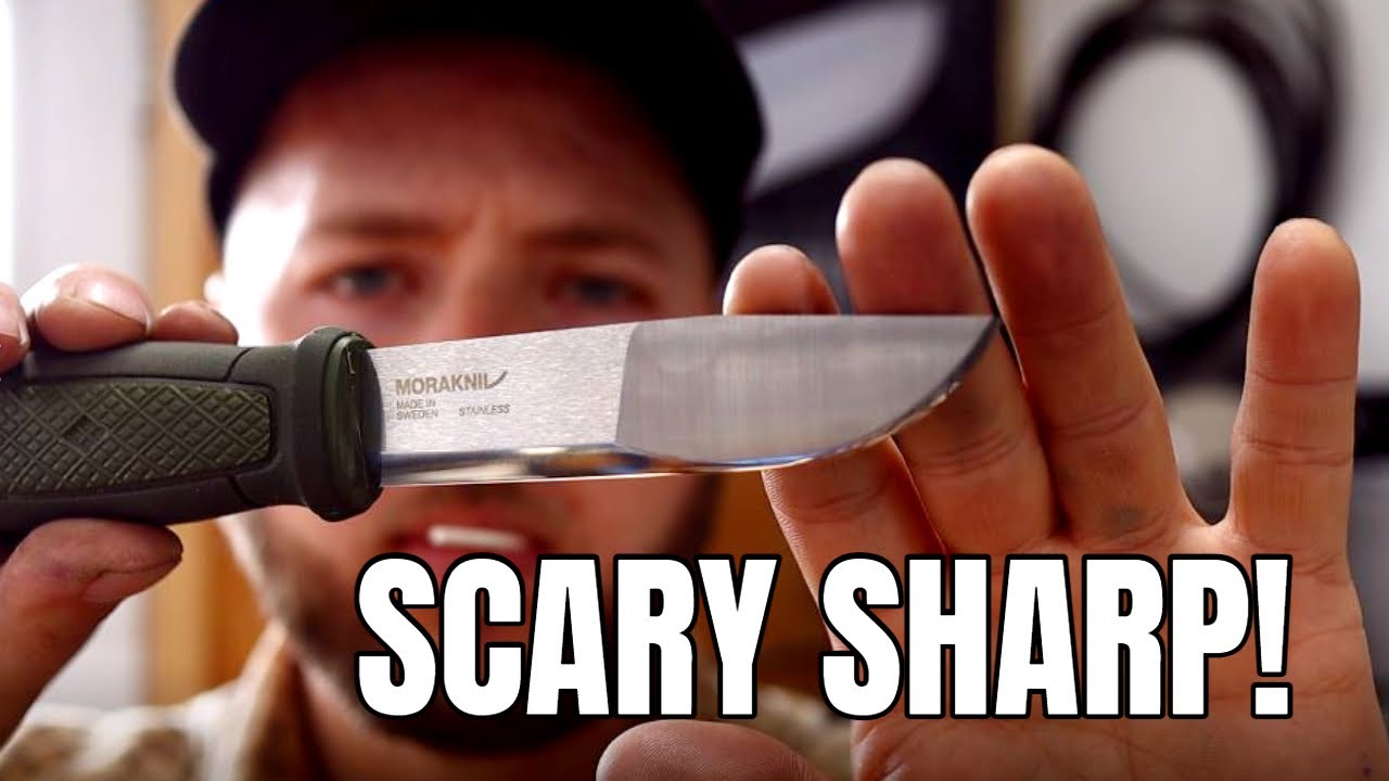 STONE SHARPENING A MORA - Scary Edge!