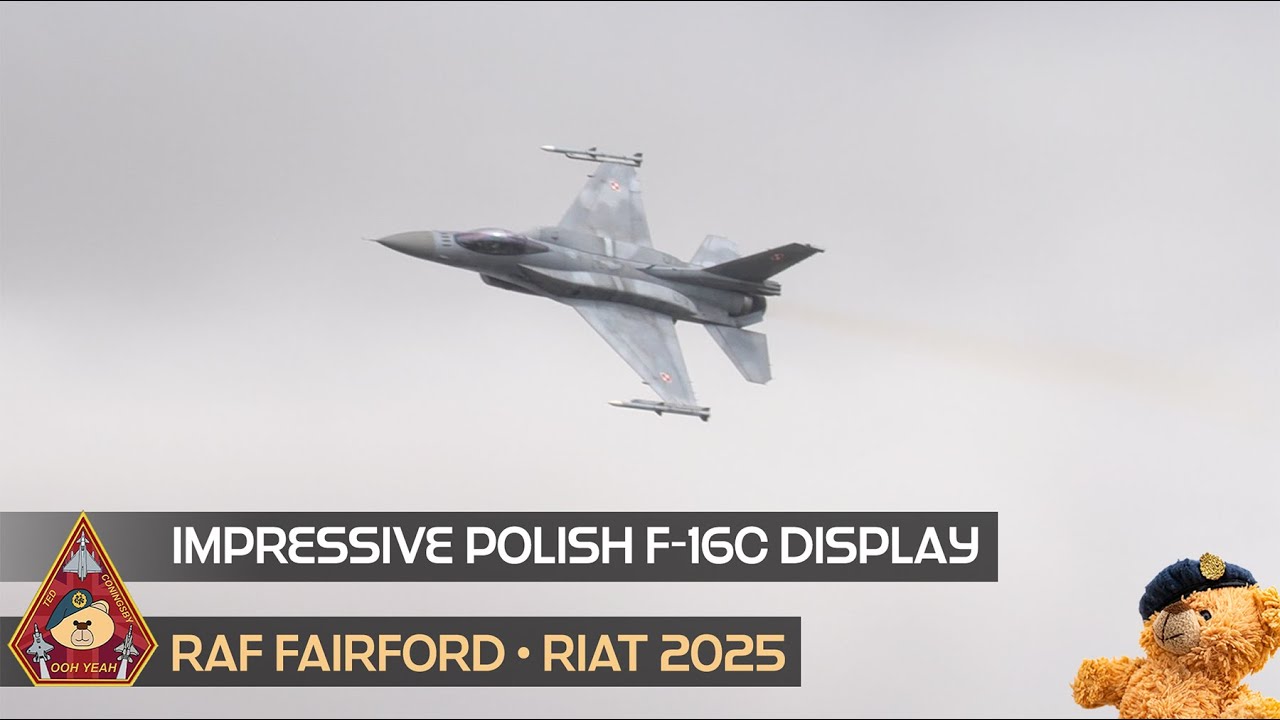 THIS! IMPRESSIVE POLISH AIR FORCE F-16 FIGHTING FALCON DISPLAY 6 ELT • RAF FAIRFORD RIAT 2025