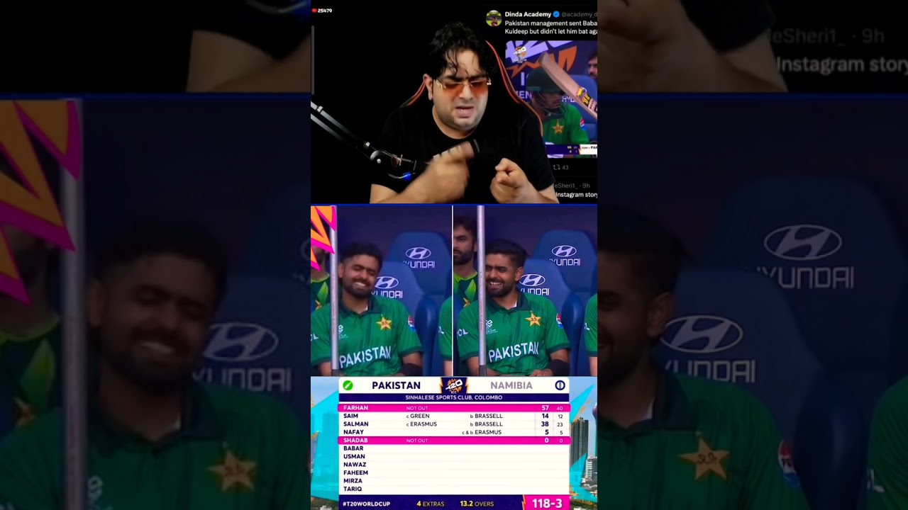 Babro was not allowed to bat 🤣 | Pakistan vs Namibia #babarazam #t20worldcup2026 #pakistannews
