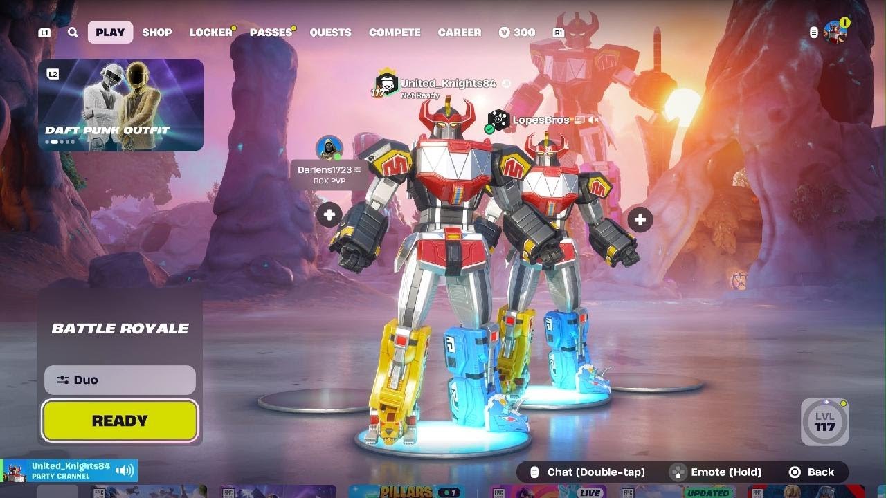 Fortnite Battle Royale Power Rangers | MEGAZORD Squad 🔥 LopesBros