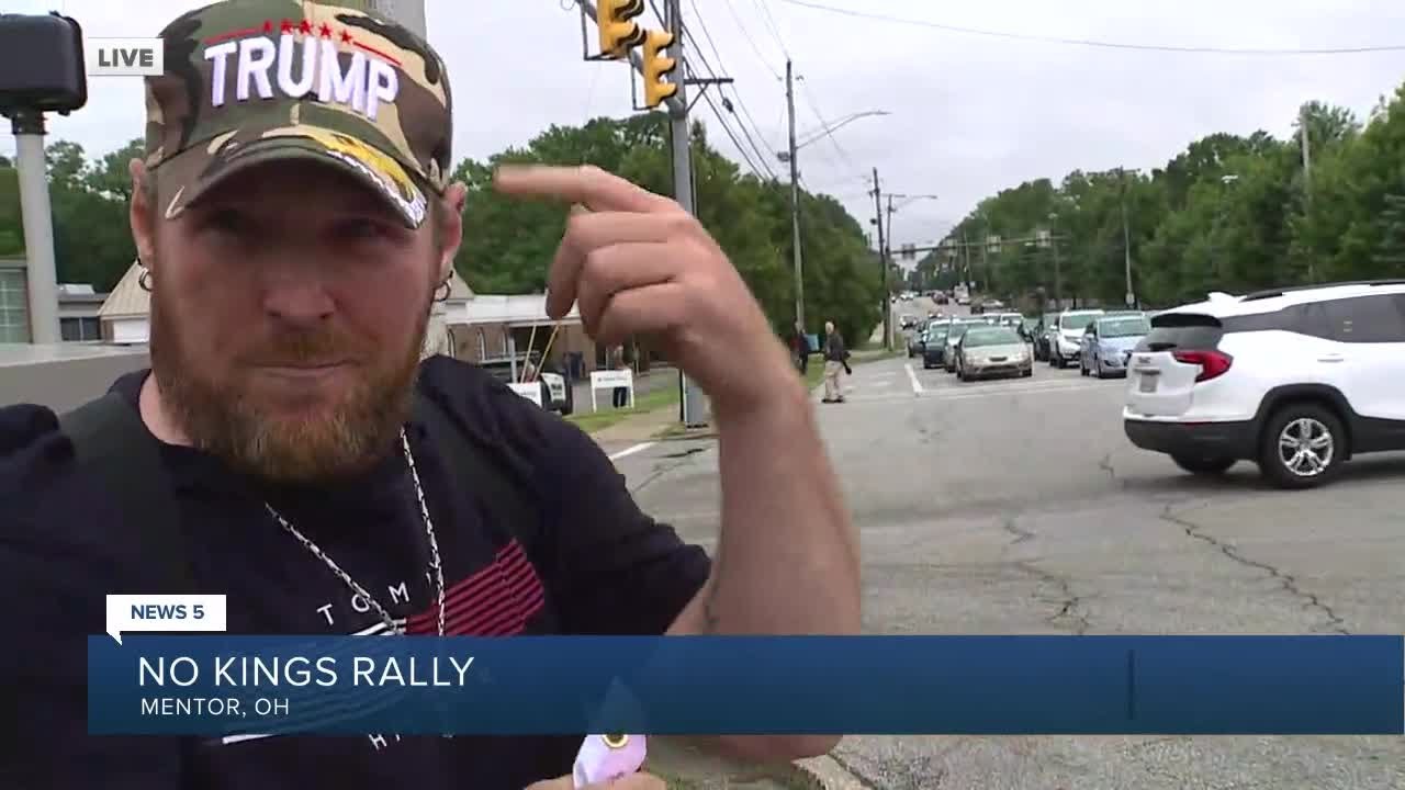 'No Kings' counter protester voices support for President Donald Trump